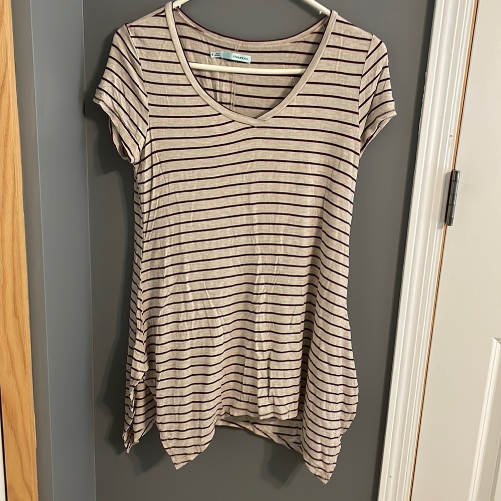 Striped Maurice’s t shirt.